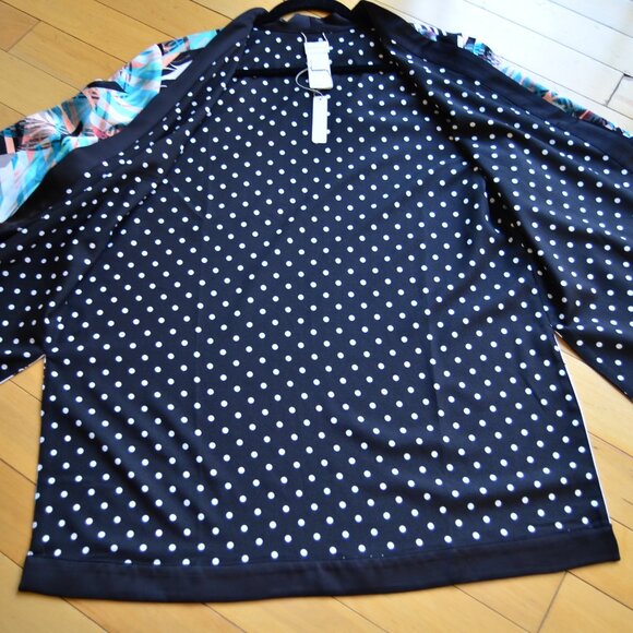 Chicos Chico's Reversible Black Multi Kimono Cardigan Jacket Size 3 XL NWT - Picture 10 of 14